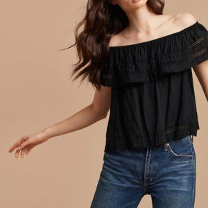 Black Wilfred Aritzia Off the Shoulder Top